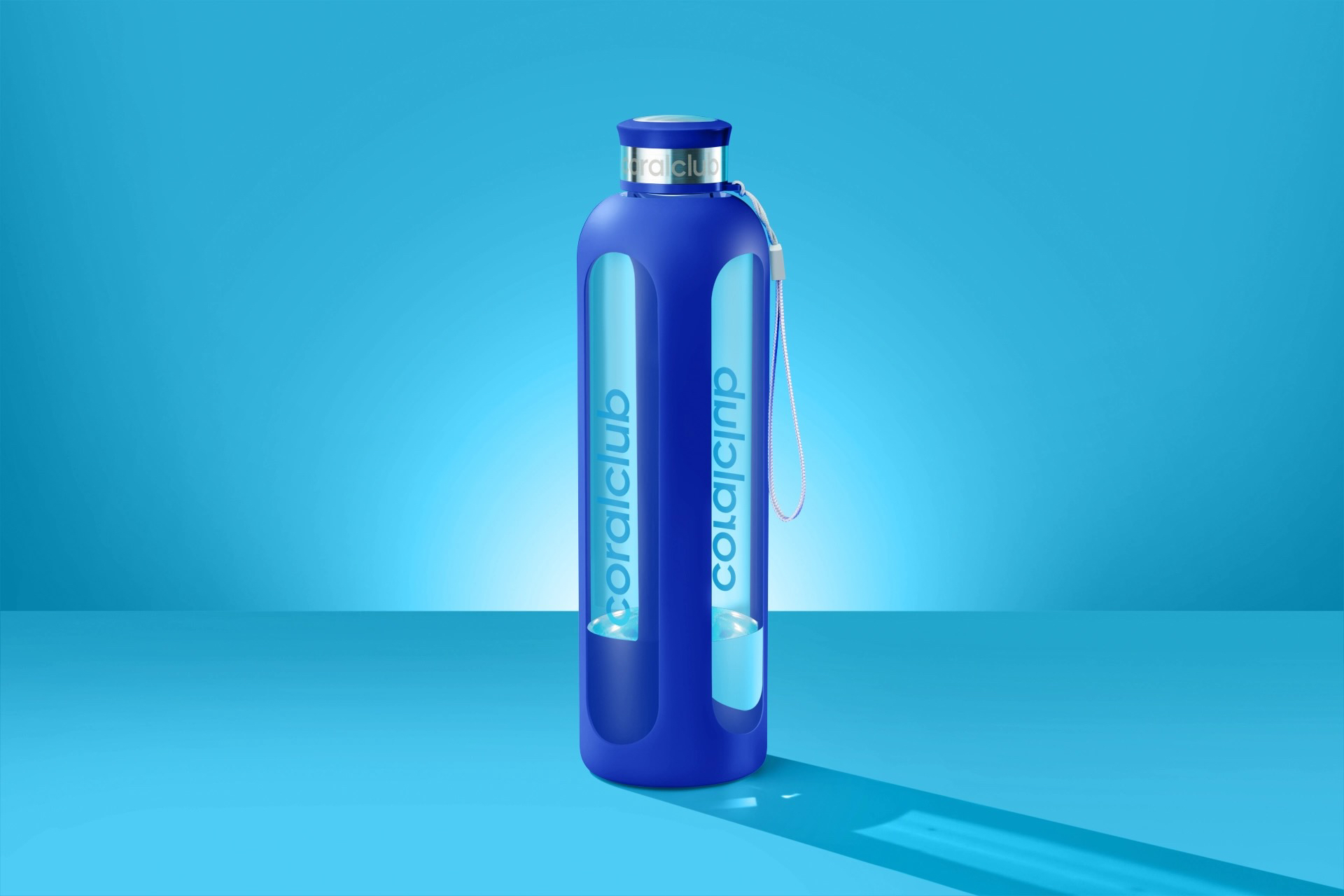 Clear Water glass bottle, Ultramarine
